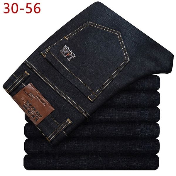 

big size 30-56 classic stretch baggy jeans men brand demin black loose pants casual male cotton high elastic overalls cqy10 210317, Blue