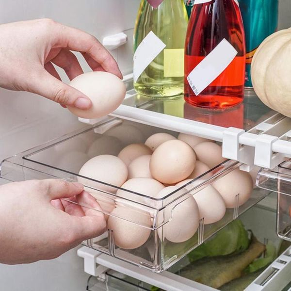 

storage bottles & jars 1/4/8 compartment pet refrigerator drawer organizer bin transparent fridge containers for pantry er
