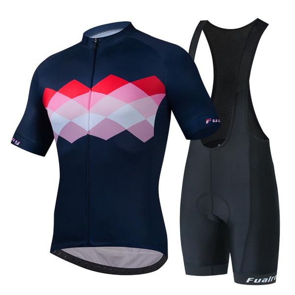 

racing sets fualrny man summer short sleeve breathable cycling jersey set mountain bicycle wear quick-dry bike clothing ropa ciclismo, Black;blue