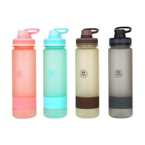 Wasserflasche, transparent, groß, mit Griff, 0,9 l, Sport, BPA-frei, Weithals-Wasserkrüge für Fitnessstudio, Küche