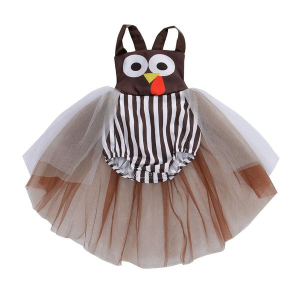 

girl's dresses 2021 baby romper halloween sleeveless mesh dress stitching vertical stripes printing cartoon pattern festive clothing, Red;yellow
