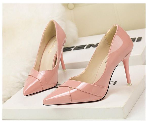 

dress shoes 2021 spring and autumn fashion high heel stiletto shallow mouth sharp hollow women's, Black