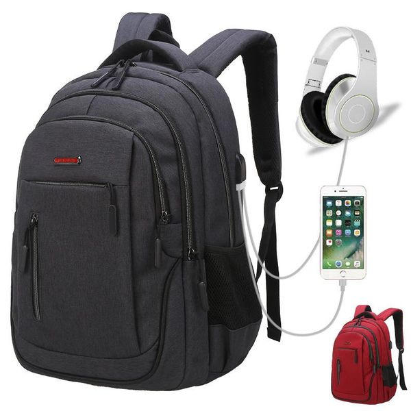 

backpack style shoulder bag male college students high school leisure business computer usb data cable