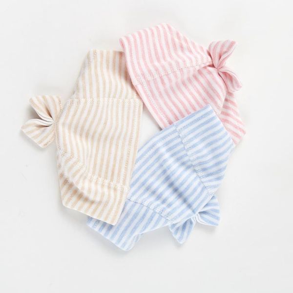 

caps & hats born beanie summer plaid thin fetal baby soft elastic brethable headwear for girls autumn cotton bows headwraps, Yellow