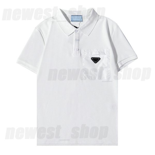 

2021 summer mens womens designer luxury polos t shirts metal badge red striped letter front pocket cotton t-shirt tshirt tee casual top, White;black