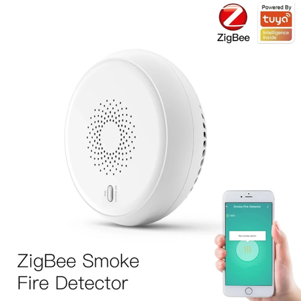 

smart home control zigbee smoke fire alarm sensor detector security system battery-powered wireless life tuya app