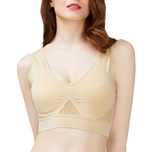 

yoga running soutien-gorge breathable mesh underwear wire hollow out large size sports bra, Black;white