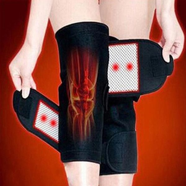 

elbow & knee pads 1 pair tourmaline self heating magnetic therapy kneepad pain relief arthritis brace support patella sleeves, Black;gray
