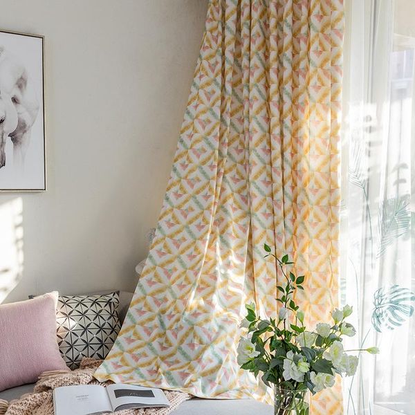 

curtain & drapes simple cotton printing modern rural style finished product customization curtains for living dining room bedroom