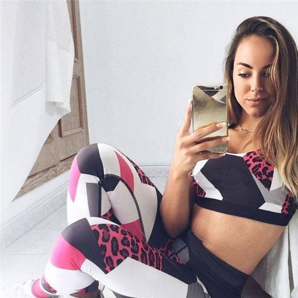 

women leggigns digital print patchwork fitness legging push up workout leggins pants female athletic clothes yj, Black