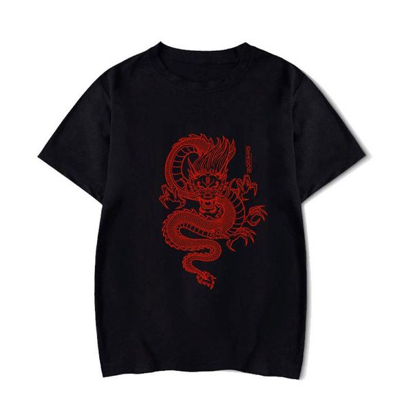

men's t-shirts summer oversize retro dragon bf tshirt loose kpop boy stitch casual t shirt male short sleeve tee top, White;black