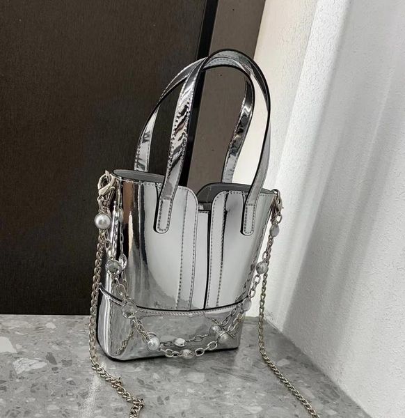 

evening bags fashion handbags for women luxury bucket bag shoulder silver patent leather crossbody designer elegant handbag