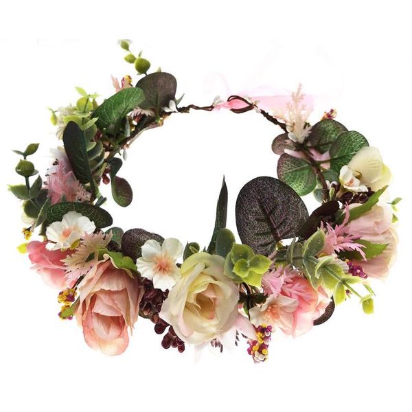 

12 pcs flowers crown festival headband women hair accessories headdress bridesmaid girl floral garland wedding floral qylsqr