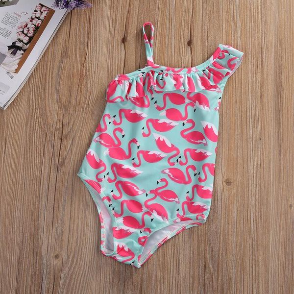 

toddler kids cute swimsuit one piece girls animal print swimsuit girls swimwear beachwear dress, Black