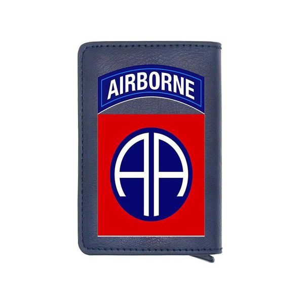 

card holders the eighty-second airborne division of u.s. army digital printing pu leather holder men women wallet, Brown;gray