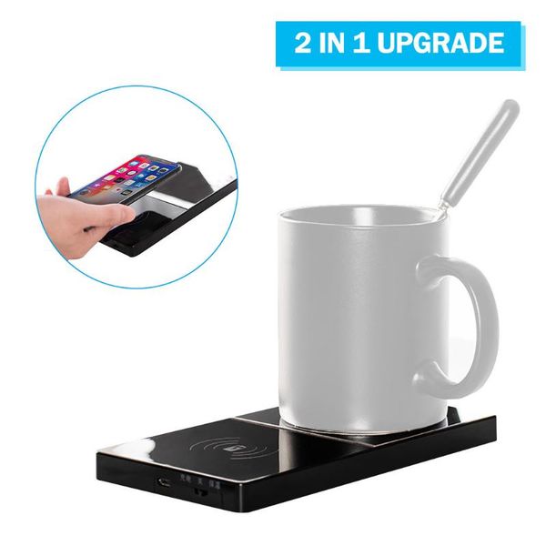 

mats & pads 2 in 1 wireless charger cup warmer electric powered heater pad plate coffee tea milk mug home office supplies