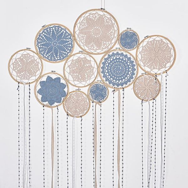 

decorative objects & figurines diy large doily lace dream catcher set wedding background room decoration style wall hanging dreamcatc