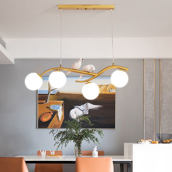 

nordic led glass ball light gold beautiful pigeon living room decoration ceiling lamp hanging inside glow 8kt8