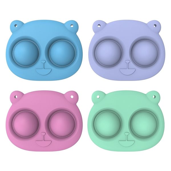 

silicone decompression toy cartoon bear push pop bubble keychain cute version puzzle pressing fidget toys finger game pendants h3821ih