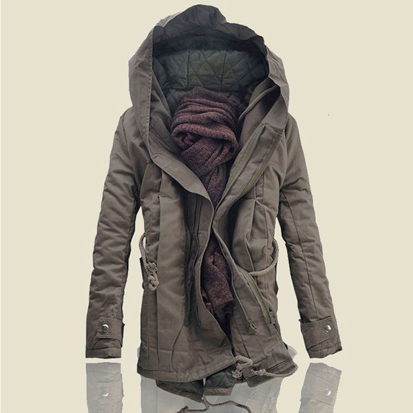

2021 New British Fashion Long Hooded Men, High-end Quality Brand Thick Warm Jacket, Large Size Men's Loose Jacket 42J2, Black