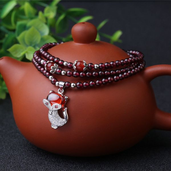 

2019 fashion 7a garnet amethyst bracelet genuine women christmas bracelet silver 925 3.5mm, Red;blue