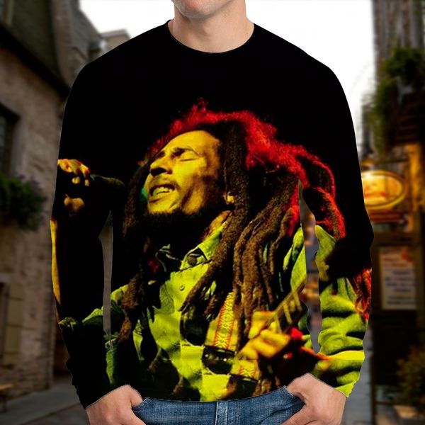 

Men's European and Dirty Braid Printed 3D T-shirt Visual Impact Party Top Street Wear Round Neck High Quality Long Sleeve XL Printed Daily Top, White;black