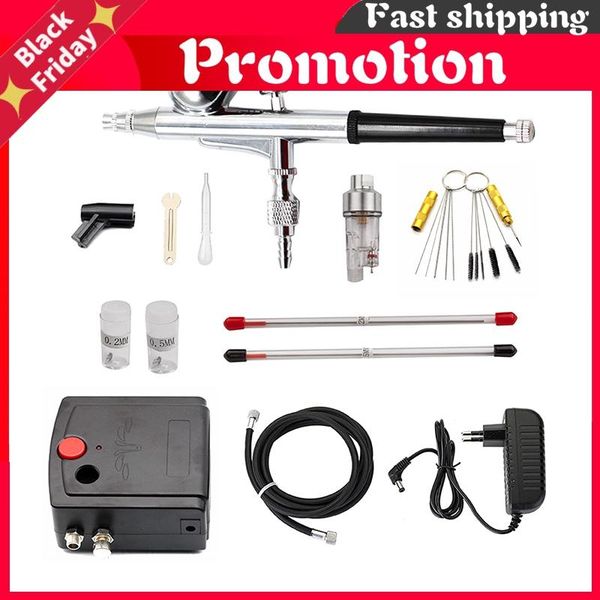 

professional spray guns dual action airbrush compressor kit air-brush paint gun sandblaster sandblast for art car model tattoo nail tools se