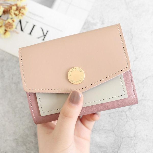 

wallets 2021 ladies wallet short section korean style fashion simple clutch bag women's, Red;black