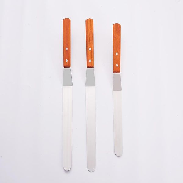 

baking & pastry tools stainless steel spatula cream butter scraper batter cake with wood handle multi-size for