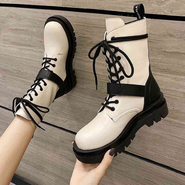 

boots blwbyl women's motorcycle boots, novelty, autumn , women, round bill, platform, sturdy heels, tie yrfo, Black