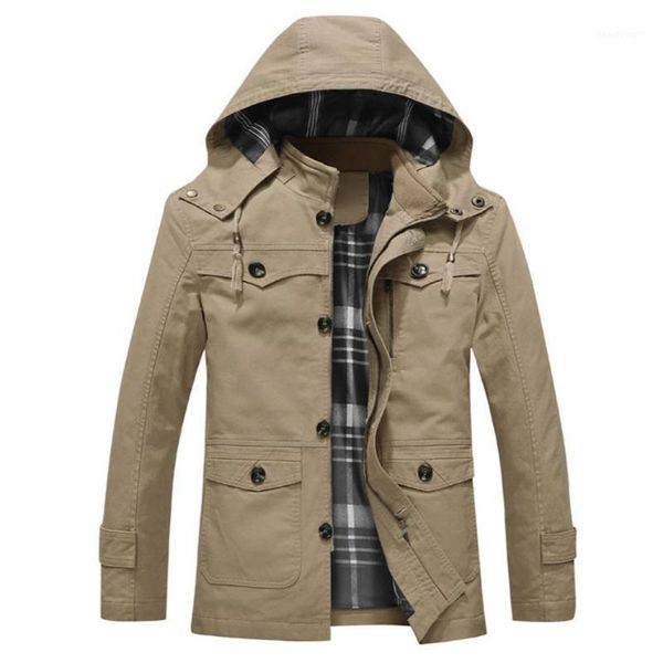 

men's trench coats classics windbreaker jacket fashion commerce coat, Tan;black