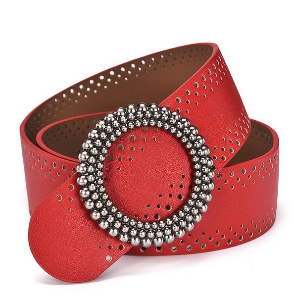 

belts 2021 genuine leather jeans for women hollow pressed flower luxury strap female belt gun gray buckle, Black;brown