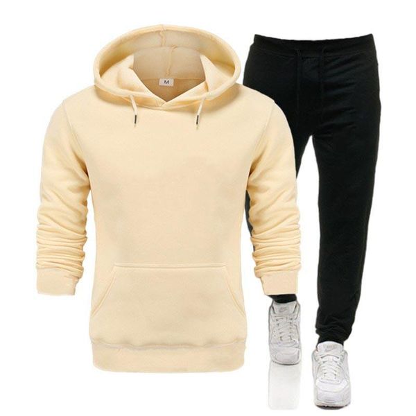 

autumn and winter new men's suit sportswear 2-piece hoodie + pants jogging fitness sportswear pullover track suit sweater set, Gray