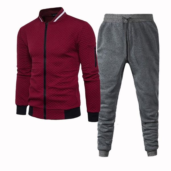 

spring and autumn trendy men's hooded sweatshirt set pure color casual style zipper shirt + pants hip hop men's high-end hooded, Gray