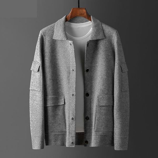 

2021 classic autumn coat men fashion jacket sweater cardigan single breasted casual thick computer knitted size  l xl 2xl 3xl, White;black