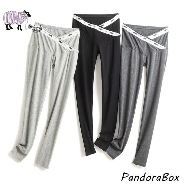 

maternity leggings cotton elastic low waist belly pants pregnant women pregnancy adjustable waist trousers clothes premama, White