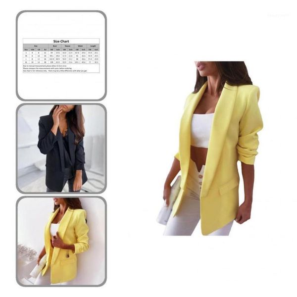 

women's suits & blazers stylish office lady blazer two pockets soft all match shawl collar women, White;black
