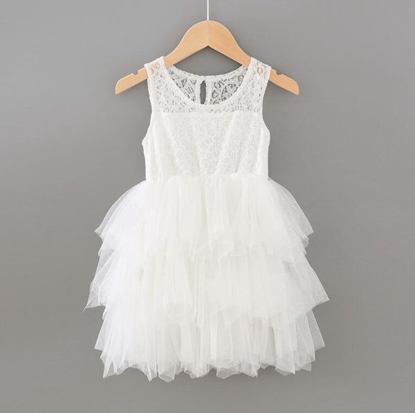 

girl's dresses retail baby girls white fairy lace cake vest dress , princess sweet flower clothes 3-7t, Red;yellow