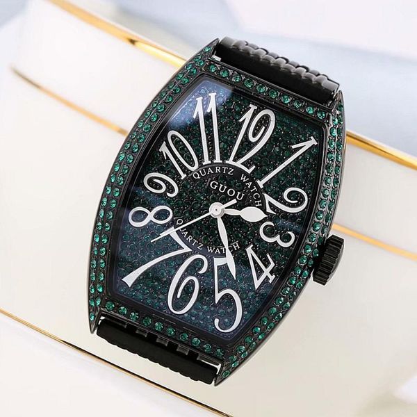 

wristwatches luxury ladies watch women fashion rose gold quartz dress rhinestone barrel casual watches clock gift, Slivery;brown