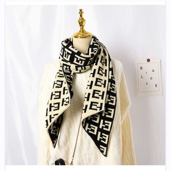 

hats, scarves & gloves sets 2021 cotton lady big shawl imitation cashmere scarf autumn and winter thickening warm letter printi, Blue;gray