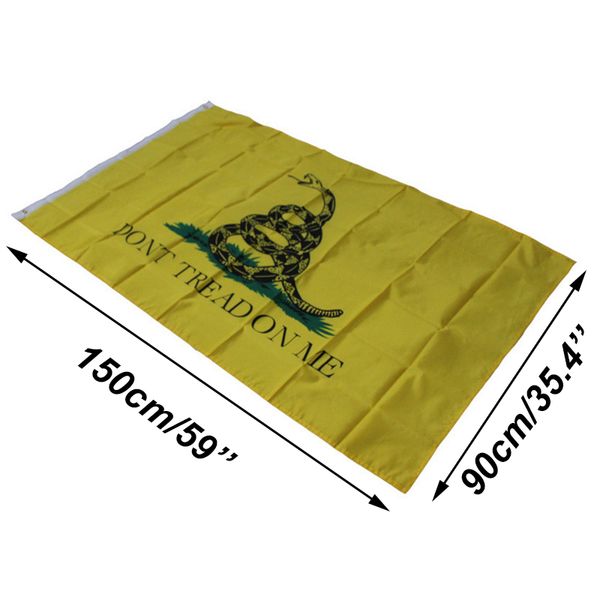 DONT DONT BAŞLAYICI SARIM SARI Çıngırak Yılan Banner Polyester Bayrakları Pirinç Grommets Parti Dekorasyon Özelleştirme 3X5 FT TE0009