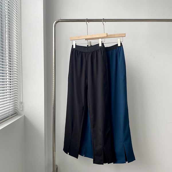 

2021 new mooirue spring / winter korean women solid color elastic waist split loose and thin mop pants 2yuj, Black;white