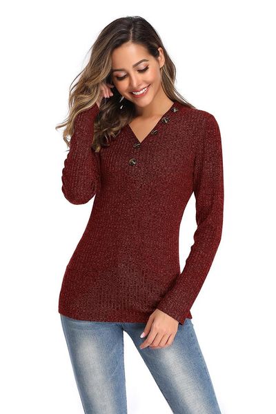 

women's sweaters long sleeve basic women sweater 2021 autumn winter button v neck slim pullovers solid casual fashion runway clothes gr, White;black