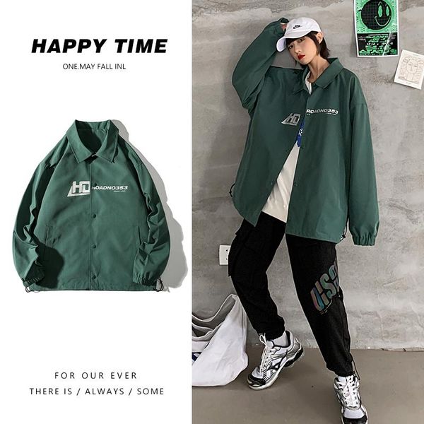 

plus size womens fall jackets and oversized cardigan streetwear fashion green winter coats for women letter printed clothing, Black;brown