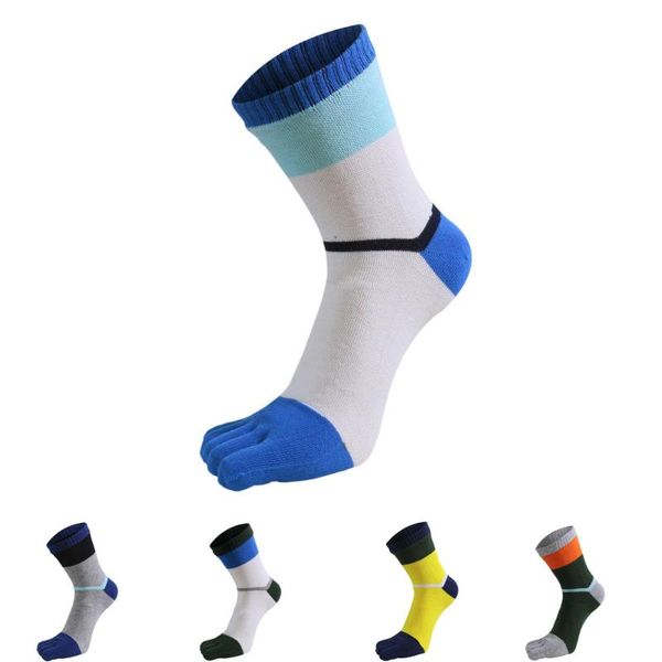 

men's socks fashion mens five finger cotton striped business breathable anti-bacterial solid short work with toes brand, Black