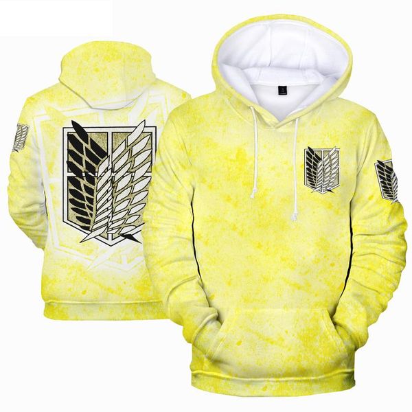 

men's hoodies & sweatshirts anime attack on titan 3d print sweatshirt men women 2021 pullovers fashion streetwear casual clothes, Black