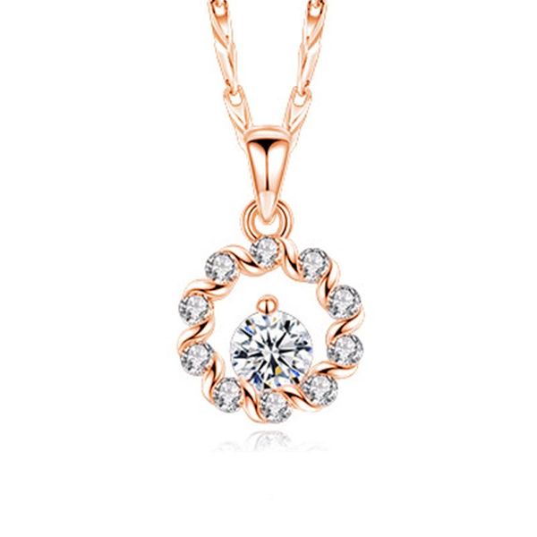 

pendant necklaces silver plated chain necklace female jewelry shiny zircon round flower women choker bijou