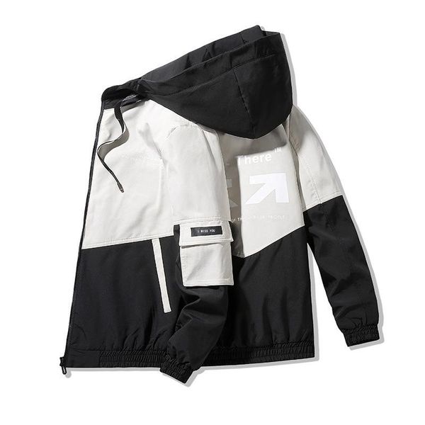 

men's jackets 2021 trend leisure autumn jacket assorted colors loose printing zippered hoodie teens men clothing long sleeve 470365, Black;brown