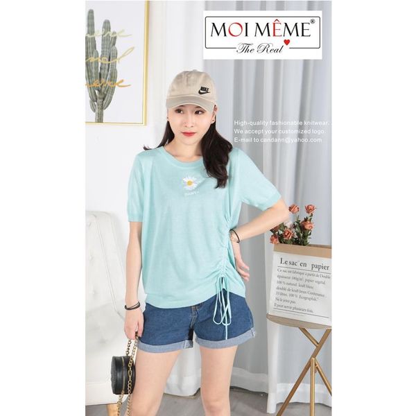 

2021 left lace design new fashion knitwear college casual top, White;black