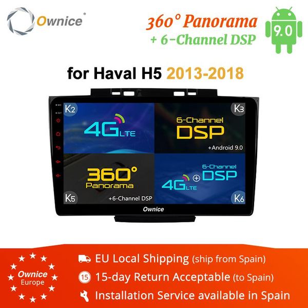 

player ownice k5 k6 android 8.1 car dvd gps for great wall haval hover h5 h3 2013 - 2021 audio radio 360 panorama dsp 4g